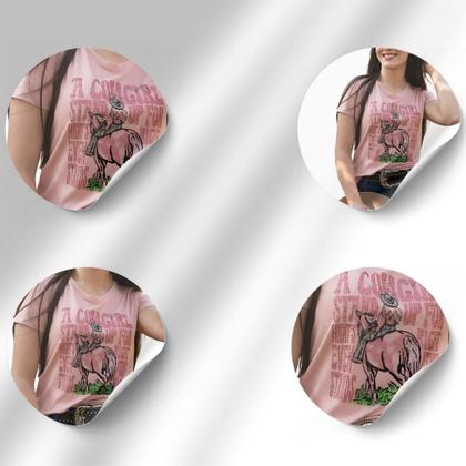 Imagem de Blusinha Feminina Country Com Strass Cowgirl Horse Zoe