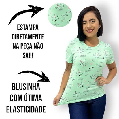Imagem de Blusinha Feminina T-shirt importada Baby Look Premium