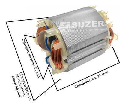 Imagem de Bobina Carvão Compatível Makita Para Plaina Profissional Elétrica 1900b 110 Volts