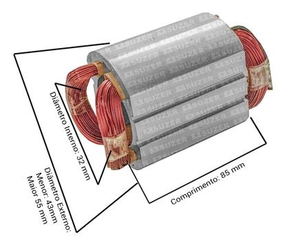 Imagem de Bobina Estator Para Esmerilhadeira Makita 9557 110v