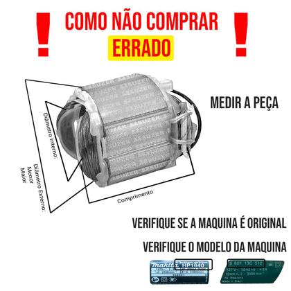 Imagem de Bobina Estator Para Plaina Elétrica Makita 1900b 110v