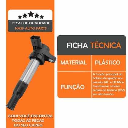 Imagem de Bobina Ignicao jac j2 j3 j5 1.4 1.5 Lifan X60 1.8 2013 2014