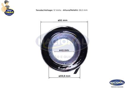 Imagem de Bobina magnetico do compressor 12v modelo cvc chevrolet agile astra celta classic corsa meriva montana prisma vectra zafira fiat doblo idea palio punt