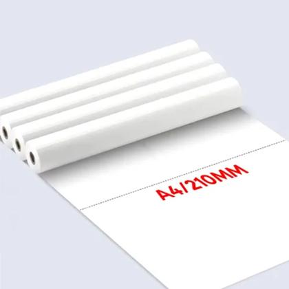 Imagem de Bobina Papel Térmico A4 Impressora 50 Folhas Bluetooth Branco P2130