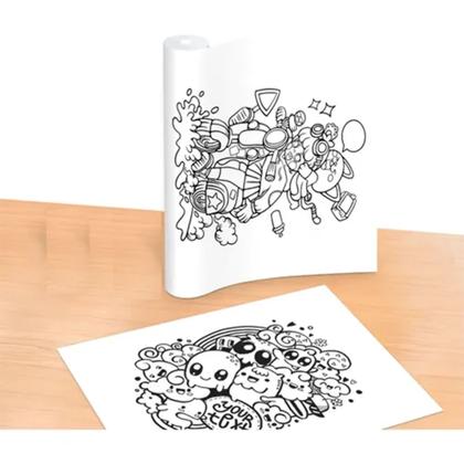 Imagem de Bobina Papel Térmico A4 Impressora 50 Folhas Bluetooth Branco P2130