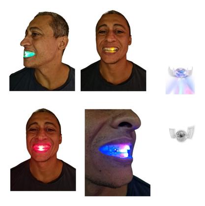 Imagem de Boca Piscando Dentadura Silicone Led Fantasia Festas Rave