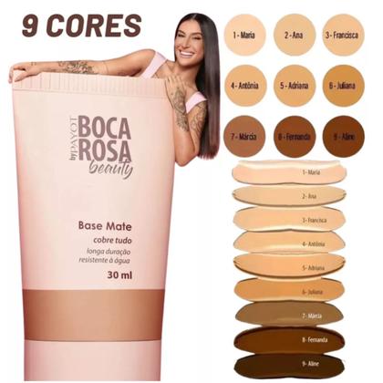 Imagem de Boca Rosa Payot Base Mate Facial Líquida Alta Cobertura Nº 4