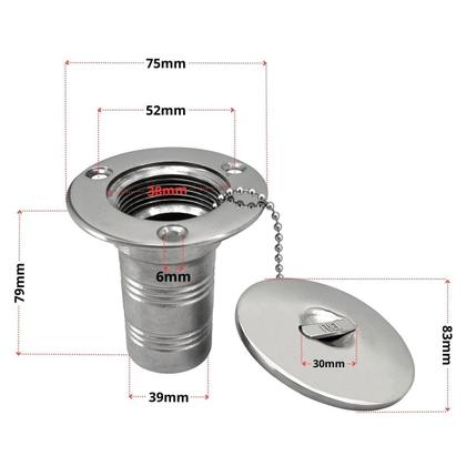 Imagem de Bocal De Combustível Agulheiro Para Barco Aço Inox 1.1/2