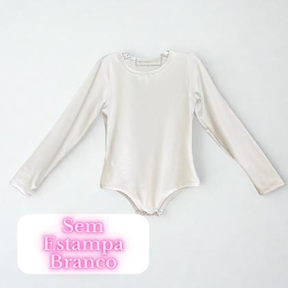 Imagem de Body Ana Castela Country Bore Infantil Roupa Menina  Manga Longa S/ Franja Branco