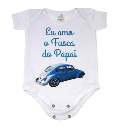 Imagem de Body Baby Branco Personalizado Eu Amo o Fusca do Papai