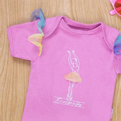 Imagem de Body Bebê Bailarina Rosa com Tule