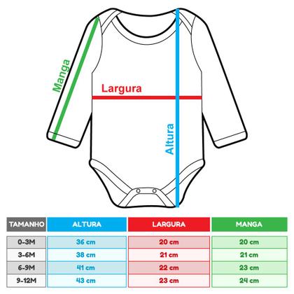 Imagem de Body Bebê Branco Manga Longa - Estampa Dino Divertida