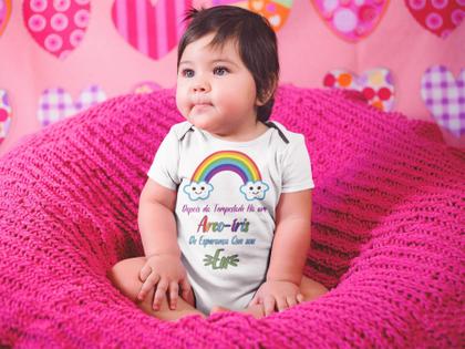 Imagem de Body Bebê Infantil Arco-íris Depois Da Tempestade sou Eu Branca