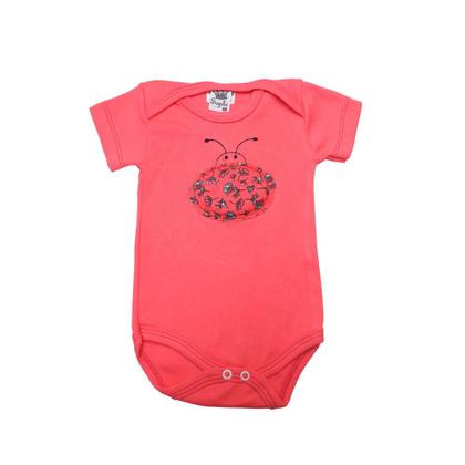 Imagem de Body Bebe Manga Curta Estampado Mijao Liso Kit 2 Peças Menina Roupa Bebe