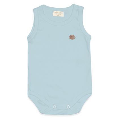 Imagem de Body Bebê Menino Regata Básico Suedine Azul Mini &amp Co