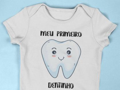 Imagem de Body Bebê Meu Primeiro Dentinho Mesversario Branca