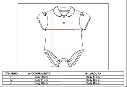 Imagem de Body Bebe São Paulo Polo Maga Curta M Menina Suedine