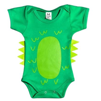 Imagem de Body Bebê Temático Dino Com Crista Suedine 100% Algodão