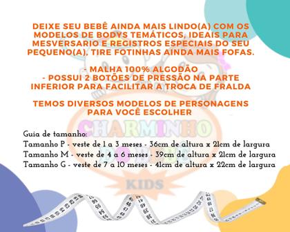 Imagem de Body bebê temático fantasia festa mesvesário personagens