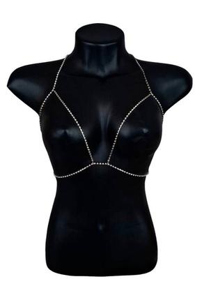 Imagem de Body chain sutiã vazado com strass - ref: 126
