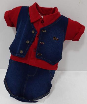 Imagem de Body Curto Luxo Jeans Bebê Menino Verão Katita Kids Ref 2241