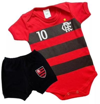 Imagem de Body De Bebê Personalizado Temático Flamengo Conjunto 