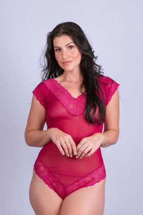 Imagem de Body de Renda e Tule Transparente - Stella Bernardi