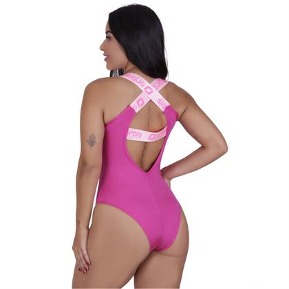 Imagem de Body Feminino Alças Largas Costa Cavada Poliamida Forro Bojo