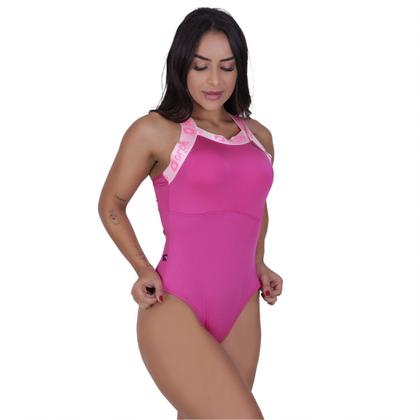 Imagem de Body Feminino Alças Largas Costa Cavada Poliamida Forro Bojo
