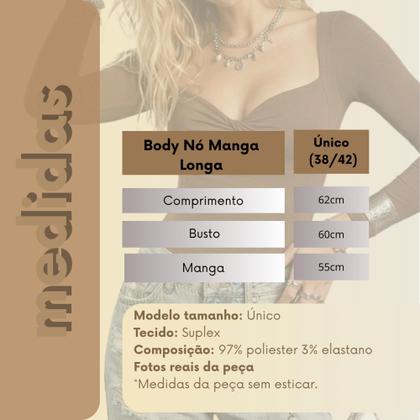 Imagem de Body Feminino estiloso Lançamento Moda Gringa suplex NÓ MANGA LONGA bori boddy Bari noite baladinha
