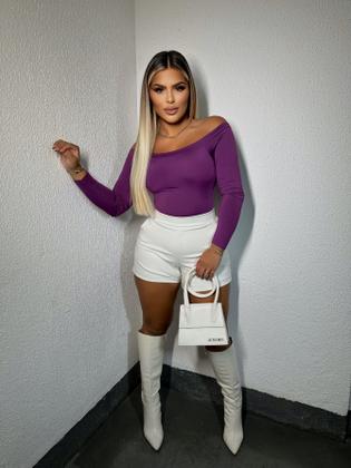 Imagem de Body feminino manga longa basico decote canoa