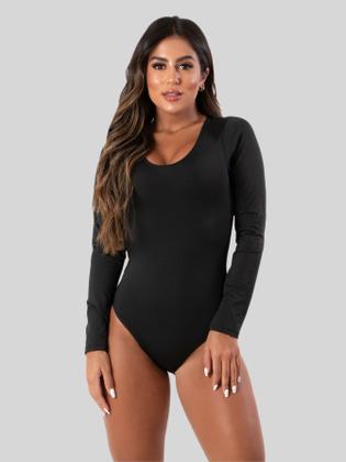 Imagem de Body Feminino Manga Longa Costa Tapada Casual RLC MODAS