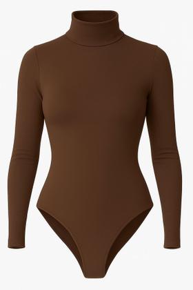 Imagem de Body Feminino manga longa gola alta Cacharrel Segunda Pele Suplex Premium Moda Bory Bore