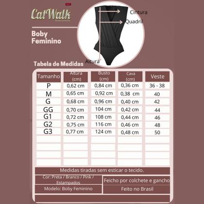 Imagem de Body Feminino Plus Size Transpassado Fluity Catwalk Estampado Vermelho