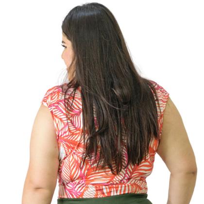 Imagem de Body Feminino Plus Size Transpassado Fluity Catwalk Estampado Vermelho