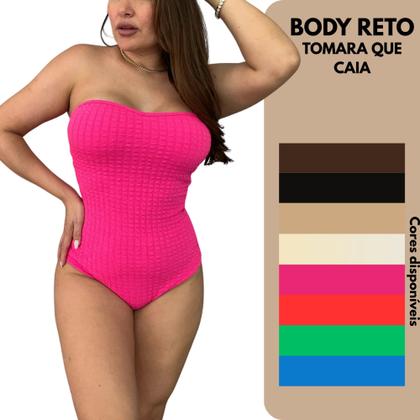 Imagem de Body Feminino sem alça Sem Alça Com Fecho Com Bojo Tecido Grosso 3D Bubble