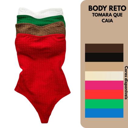 Imagem de Body Feminino sem alça Sem Alça Com Fecho Com Bojo Tecido Grosso 3D Bubble