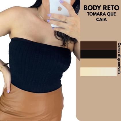 Imagem de Body Feminino sem alça Sem Alça Com Fecho Com Bojo Tecido Grosso 3D Bubble