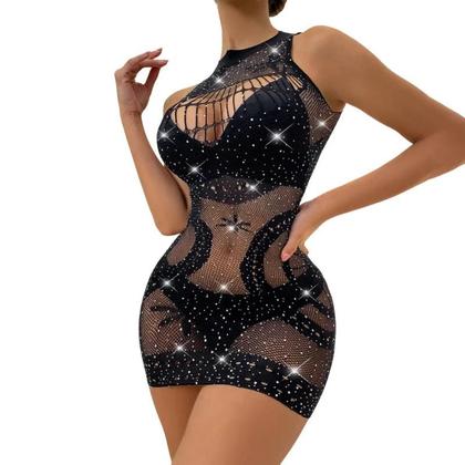 Imagem de Body Feminino Sensual De Renda Com Strass E Costas Vazadas, Sem Alças, Peça Única, Conjunto De Sutiã