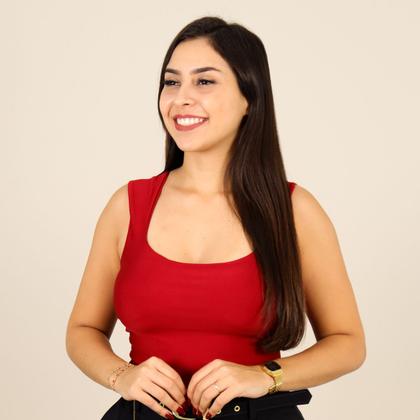 Imagem de Body Feminino Suplex Alça Larga Com Bojo Blogueira Tendência