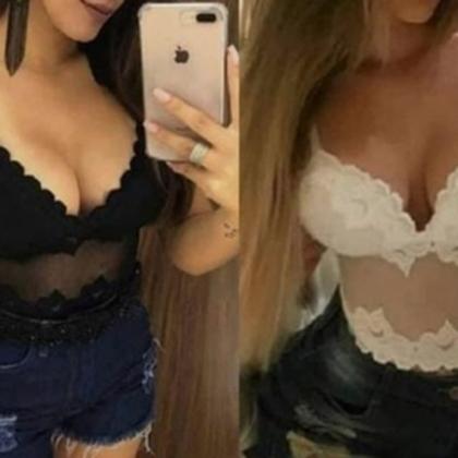 Imagem de Body feminino tule renda alça fina com bojo