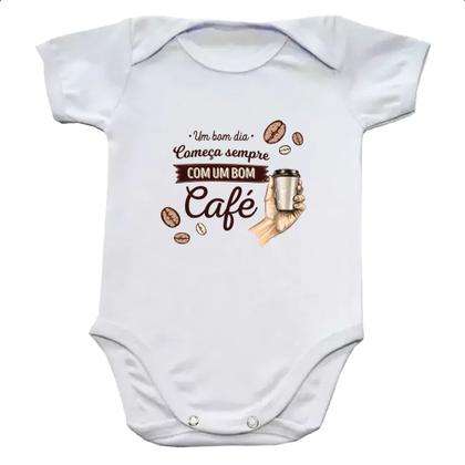Imagem de Body infantil Dia comeca com cafe