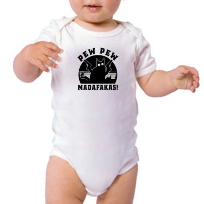 Imagem de Body infantil Gato Pew Pew Madafakas