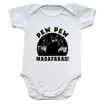 Imagem de Body infantil Gato Pew Pew Madafakas