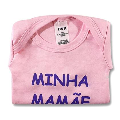 Imagem de Body infantil Manga longa Bebe Menina Tecido Suedine Personalizado Frase Minha Mamae É A Melhor Rosa 100 algodão Baby Deluxe