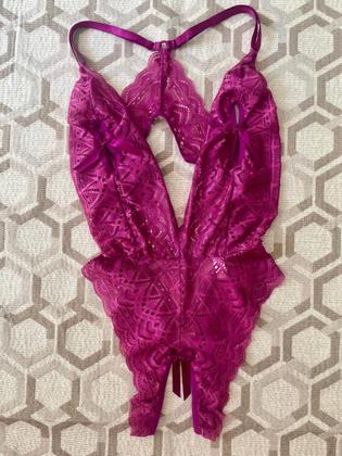 Imagem de Body Lingerie Sensual De Renda Conjunto Com Abertura Íntima Luxo Sexy