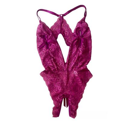 Imagem de Body Lingerie Sensual De Renda Conjunto Com Abertura Íntima Luxo Sexy