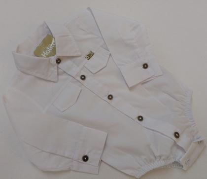 Imagem de Body Luxo Social Batizado Branco Bebê Menino Katita Rf 26140