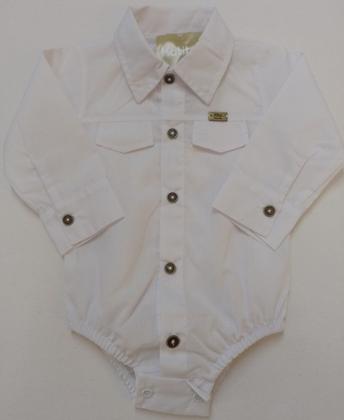 Imagem de Body Luxo Social Batizado Branco Bebê Menino Katita Rf 26140