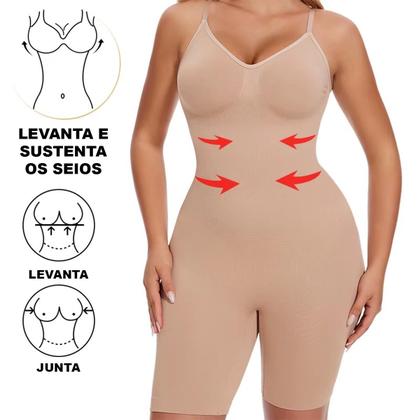Imagem de Body Macaquinho Cinta Modeladora Corpo Inteiro Modela Bumbum